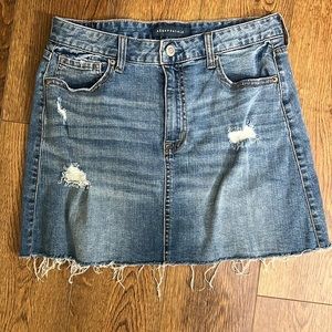 Aeropostale Denim Fringed Mini Skirt